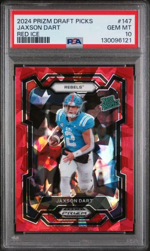 2024 Panini Prizm Draft Picks Jaxson Dart Red Ice front