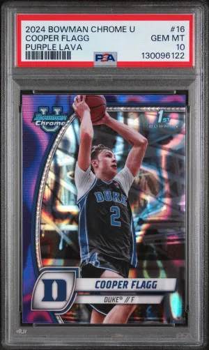 2024 Bowman Chrome University Cooper Flagg Purple Lava front