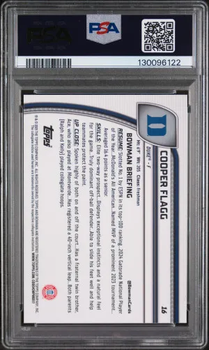 2024 Bowman Chrome University Cooper Flagg Purple Lava back