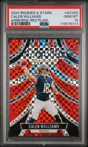 2024 Panini Rookies & Stars Airborne Caleb Williams Airborne-Red Plaid front