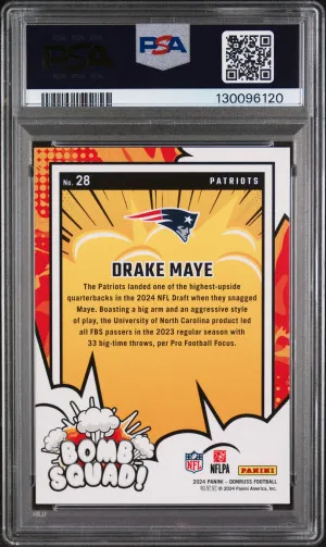2024 Panini Donruss Bomb Squad Drake Maye back