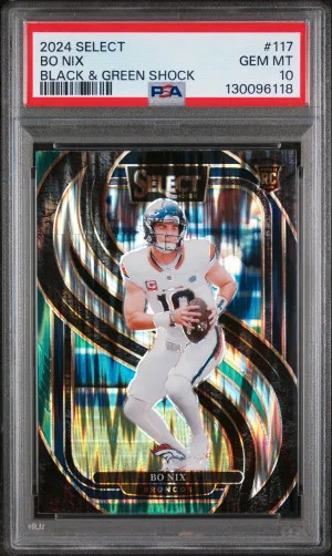 2024 Panini Select Bo Nix Black & Green Shock front