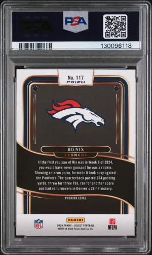 2024 Panini Select Bo Nix Black & Green Shock back