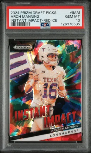 2024 Panini Prizm Draft Picks Instant Impact Arch Manning Instant Impact-Red Ice front