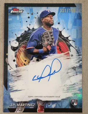 J.P. JP MARTINEZ 2024 Topps Finest Sky Blue Refractor RC Autograph Auto /150 front