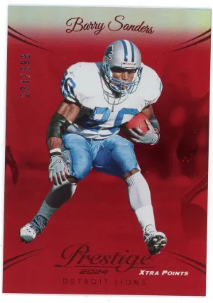 2024 Prestige #104 Barry Sanders Xtra Points Premium Red 234/399 front