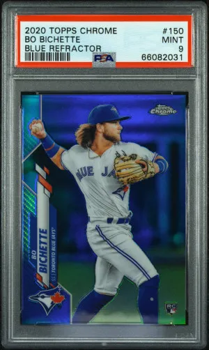 2020 Topps Chrome Bo Bichette Blue Refractor RC Rookie /150 PSA 9 front