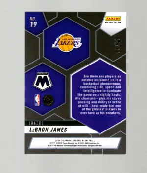2024-25 Mosaic LeBron James Montage Fast Break Red #/99 #19 back