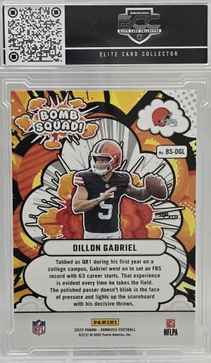2025 Panini Donruss DILLON GABRIEL Bomb Squad 💎GEM MINT 10💎 BUY & HOLD!!🔥 back