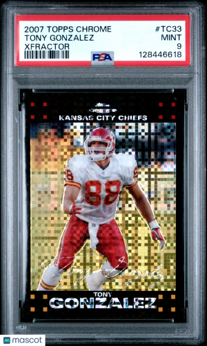 2007 Topps Chrome Tony Gonzalez #TC33 Xfractor PSA 9 front