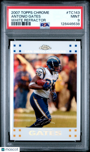 2007 Topps Chrome Antonio Gates #TC143 White Refractor PSA 9 front