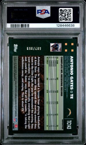 2007 Topps Chrome Antonio Gates #TC143 White Refractor PSA 9 back
