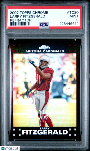 2007 Topps Chrome Larry Fitzgerald #TC20 Refractor PSA 9 front