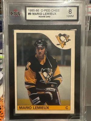 Mario Lemieux 1985-86 O-Pee-Chee Rookie KSA 8 front