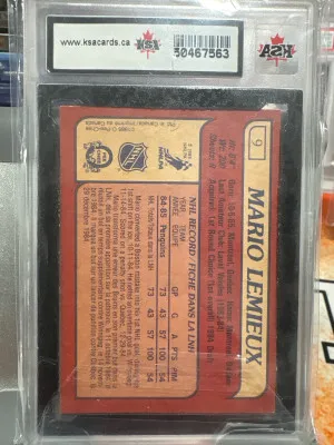 Mario Lemieux 1985-86 O-Pee-Chee Rookie KSA 8 back