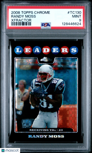 2008 Topps Chrome Randy Moss #TC130 Xfractor PSA 9 front