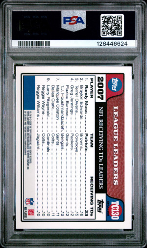2008 Topps Chrome Randy Moss #TC130 Xfractor PSA 9 back