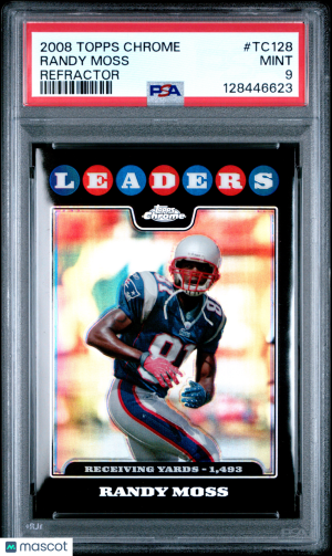 2008 Topps Chrome Randy Moss #TC128 Refractor PSA 9 front