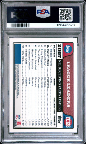 2008 Topps Chrome Randy Moss #TC128 Refractor PSA 9 back