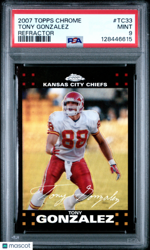 2007 Topps Chrome Tony Gonzalez #TC33 Refractor PSA 9 front