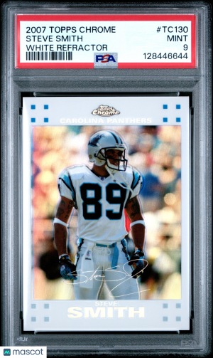 2007 Topps Chrome Steve Smith #TC130 White Refractor PSA 9 front