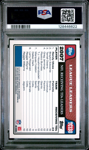 2008 Topps Chrome Randy Moss #TC130 Refractor PSA 9 back
