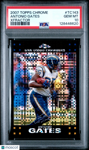 2007 Topps Chrome Antonio Gates #TC143 Xfractor PSA 10 front