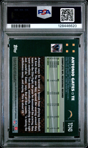 2007 Topps Chrome Antonio Gates #TC143 Xfractor PSA 10 back