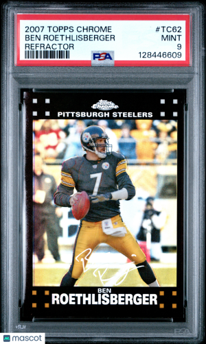 2007 Topps Chrome Ben Roethlisberger #TC62 Refractor PSA 9 front