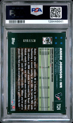 2007 Topps Chrome Andre Johnson #TC24 White Refractor PSA 9 back