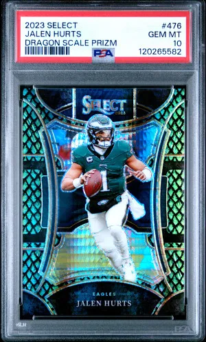 2023 Panini Select Jalen Hurts Dragon Scale Prizm front