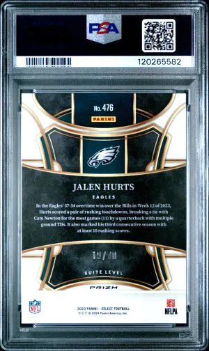 2023 Panini Select Jalen Hurts Dragon Scale Prizm back