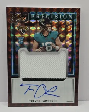 2021 Panini One Precision Rookie Patch #301 Autograph Bronze Trevor Lawrence 04/20. front