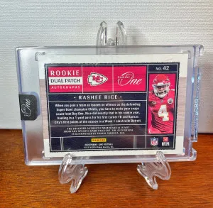 RASHEE RICE 2023 Panini One Rookie Patch Auto #/99 Chiefs RC Blue Ink back