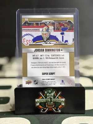 Jordan Binnington Gold Super Scripts /25 back