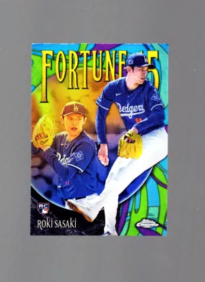2025 Topps Chrome Roki Sasaki Rookie Fortune 15 #F15-13 RC front