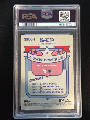 2024 NSSC Spotlight Jasson Dominguez RC PSA 10 POP 2 back