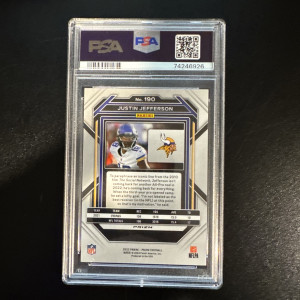 2022 Prizm Justin Jefferson Black/White Checkerboard PSA 10 back
