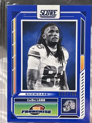2025 Score - The Franchise CeeDee Lamb #9 Blue /100 Dallas Cowboys front