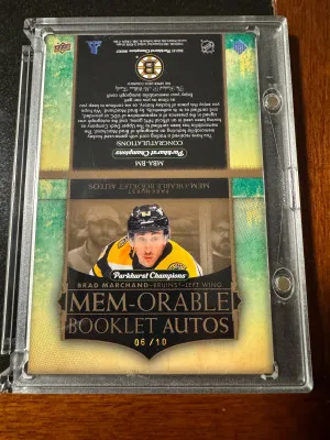 Brad Marchand Mem-orable Booklet Autos back