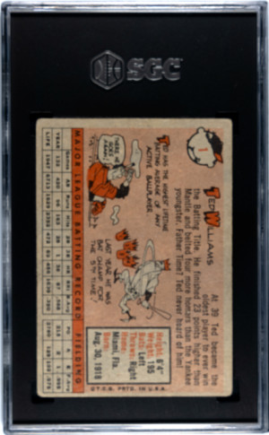 1958 Topps Ted Williams SGC 2 (126) back