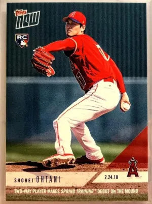 2018 Topps Now #ST-4 Shohei Ohtani FIRST PRINTED TOPPS PITCHING (RC) front