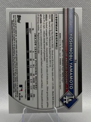 2025 Bowman Chrome Yoshinobu Yamamoto pink mojo /199 back
