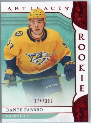 2019-20 Artifacts #166 Dante Fabbro Rookie Ruby /399