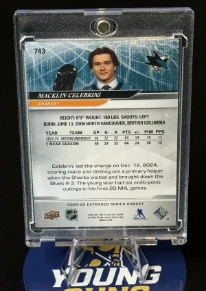 Macklin Celebrini Round 1 Rookie Exclusives /100 back