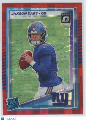 2025 Donruss Optic Rated Rookie Jaxson Dart #400 Red Pandora Preview front