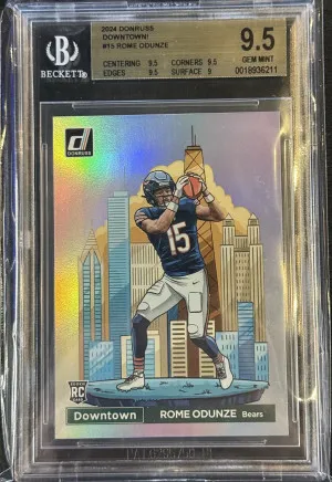2024 Donruss Downtown Rome Odunze #15 RC Case Hit BGS 9.5 front