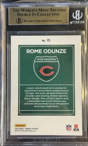 2024 Donruss Downtown Rome Odunze #15 RC Case Hit BGS 9.5 back