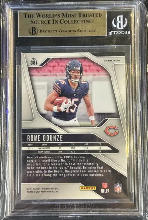 2024 Panini Prizm Rome Odunze Red Sparkle SP Rookie Bears back