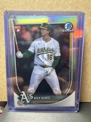 2025 Bowman Chrome Nick Kurtz RC Red Rookie Variation! Athletics Buyback front